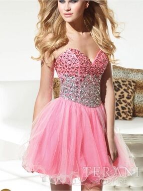 Terani Couture P1597 Prom Dress in Coral